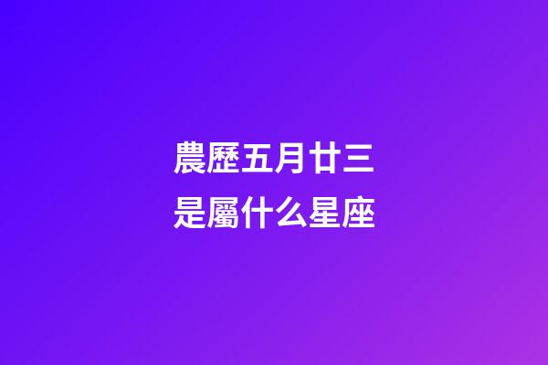 農歷五月廿三是屬什么星座-第1張-星座運勢-玄機派
