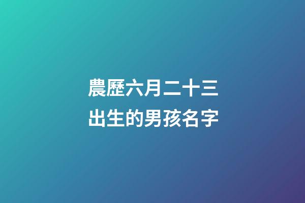 農歷六月二十三出生的男孩名字(農歷六月二十三出生的女孩)