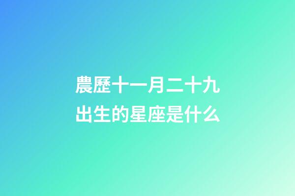 農歷十一月二十九出生的星座是什么-第1張-星座運勢-玄機派