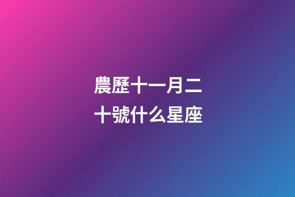 農歷十一月二十號什么星座-第1張-星座運勢-玄機派