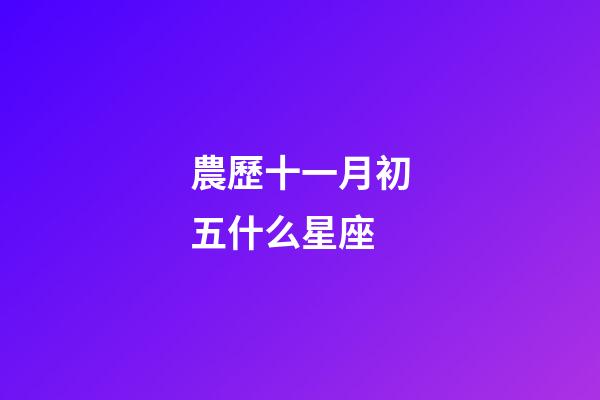 農歷十一月初五什么星座-第1張-星座運勢-玄機派