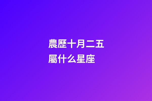 農歷十月二五屬什么星座-第1張-星座運勢-玄機派