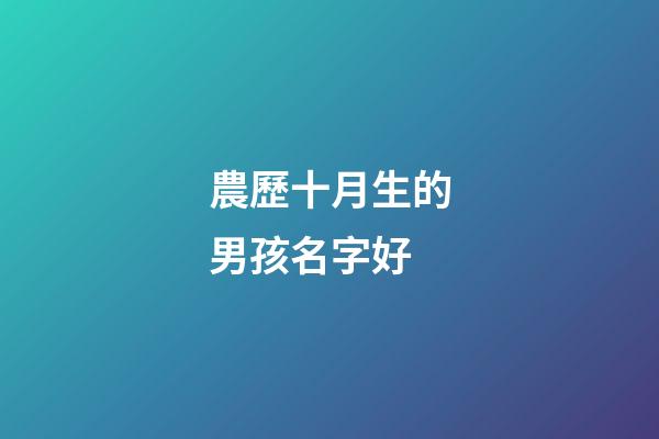 農歷十月生的男孩名字好(農歷10月生的寶寶名字)-第1張-男孩起名-玄機派