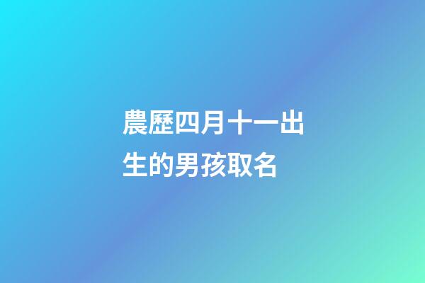 農歷四月十一出生的男孩取名(農歷四月十一出生的男孩好嗎)-第1張-男孩起名-玄機派