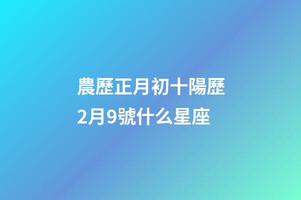 農歷正月初十陽歷2月9號什么星座-第1張-星座運勢-玄機派