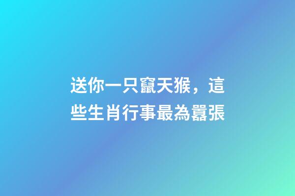 送你一只竄天猴，這些生肖行事最為囂張