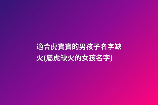 適合虎寶寶的男孩子名字缺火(屬虎缺火的女孩名字)