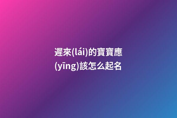 遲來(lái)的寶寶應(yīng)該怎么起名(遲來(lái)的孩子乳名怎么取)