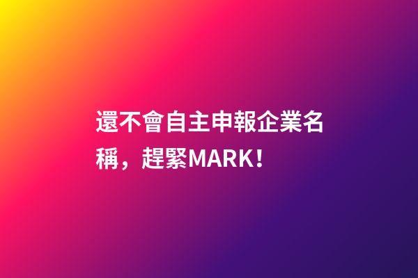 還不會自主申報企業名稱，趕緊MARK！-第1張-公司起名-玄機派
