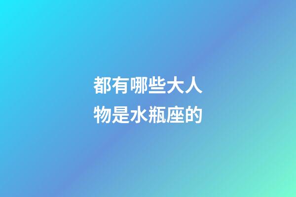 都有哪些大人物是水瓶座的