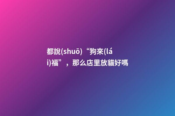 都說(shuō)“狗來(lái)福”，那么店里放貓好嗎
