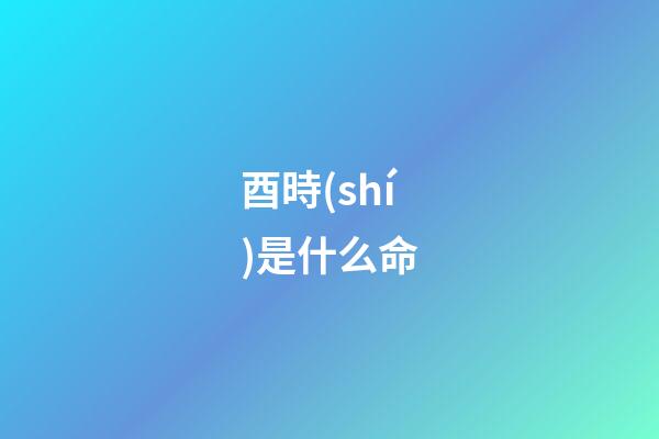 酉時(shí)是什么命