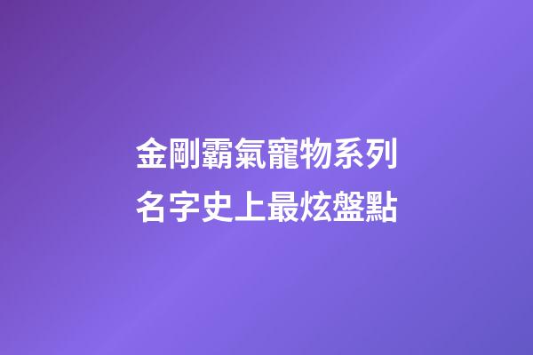 金剛霸氣寵物系列名字史上最炫盤點