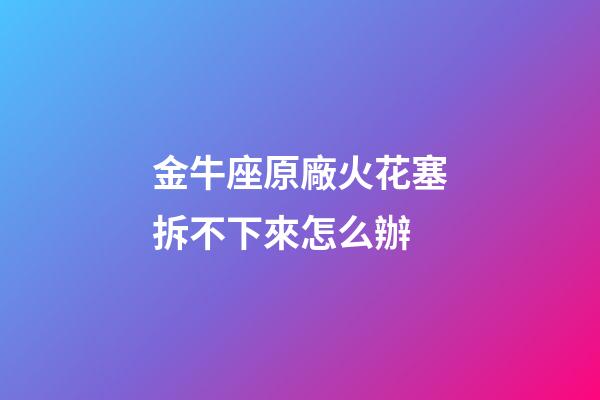 金牛座原廠火花塞拆不下來怎么辦-第1張-星座運勢-玄機派
