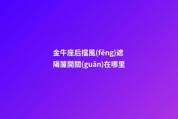 金牛座后擋風(fēng)遮陽簾開關(guān)在哪里