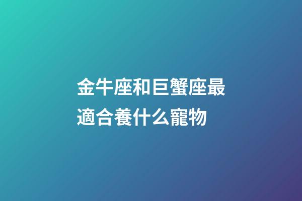 金牛座和巨蟹座最適合養什么寵物-第1張-星座運勢-玄機派