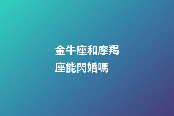 金牛座和摩羯座能閃婚嗎-第1張-星座運勢-玄機派