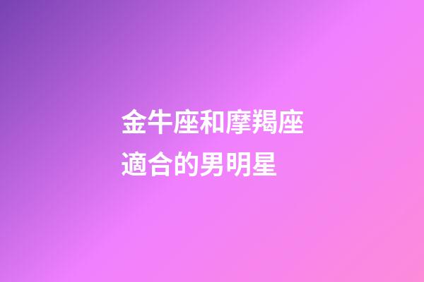 金牛座和摩羯座適合的男明星-第1張-星座運勢-玄機派