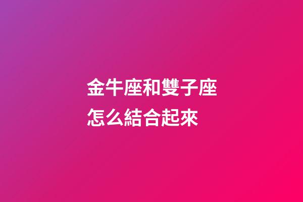 金牛座和雙子座怎么結合起來-第1張-星座運勢-玄機派