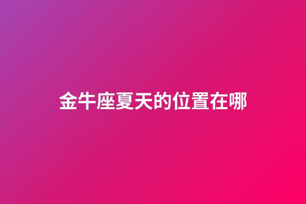 金牛座夏天的位置在哪-第1張-星座運勢-玄機派