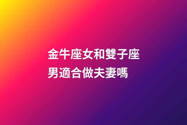 金牛座女和雙子座男適合做夫妻嗎-第1張-星座運勢-玄機派