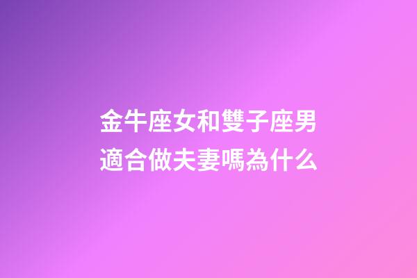 金牛座女和雙子座男適合做夫妻嗎為什么-第1張-星座運勢-玄機派