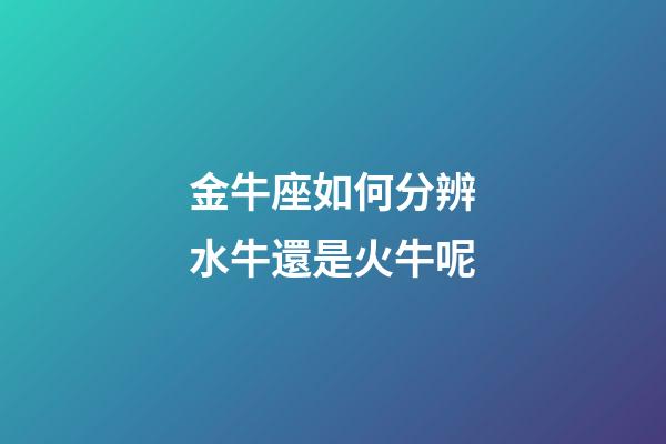 金牛座如何分辨水牛還是火牛呢