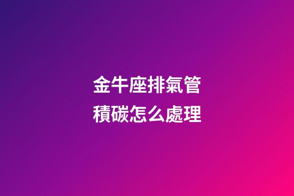 金牛座排氣管積碳怎么處理-第1張-星座運勢-玄機派