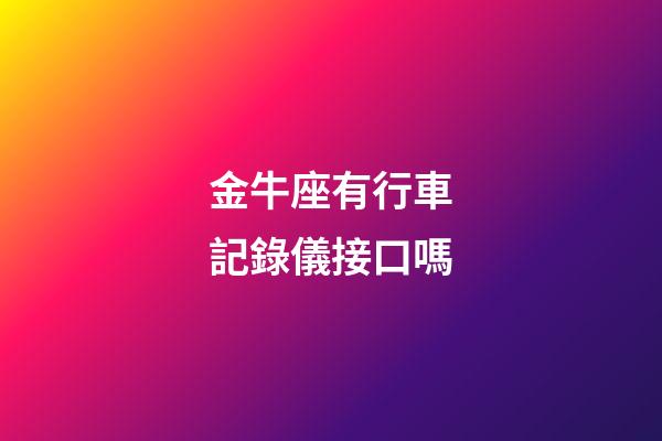 金牛座有行車記錄儀接口嗎