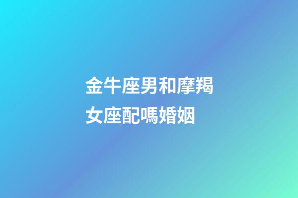 金牛座男和摩羯女座配嗎婚姻-第1張-星座運勢-玄機(jī)派