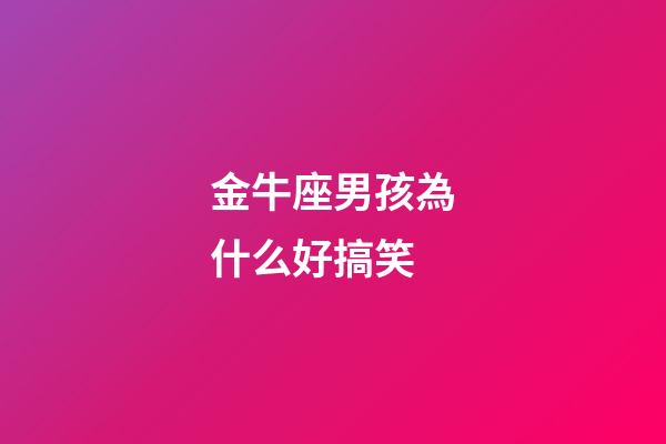 金牛座男孩為什么好搞笑-第1張-星座運勢-玄機派