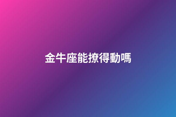 金牛座能撩得動嗎-第1張-星座運勢-玄機派
