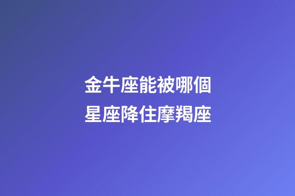 金牛座能被哪個星座降住摩羯座-第1張-星座運勢-玄機派