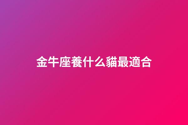 金牛座養什么貓最適合-第1張-星座運勢-玄機派