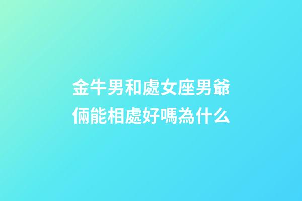 金牛男和處女座男爺倆能相處好嗎為什么-第1張-星座運勢-玄機派