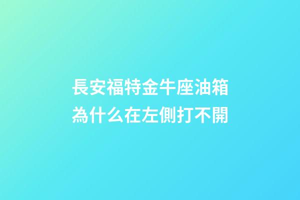 長安福特金牛座油箱為什么在左側打不開-第1張-星座運勢-玄機派