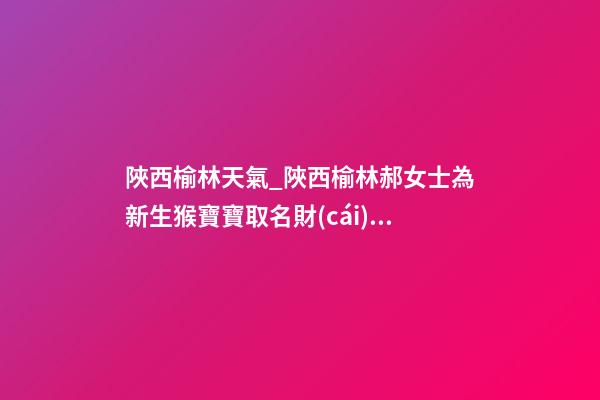 陜西榆林天氣_陜西榆林郝女士為新生猴寶寶取名財(cái)富型套餐-第1張-公司起名-玄機(jī)派