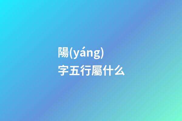 陽(yáng)字五行屬什么