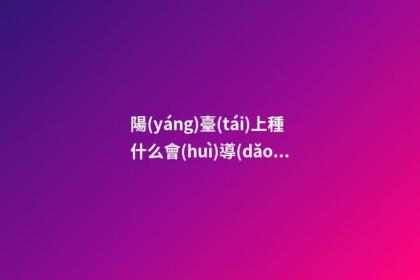 陽(yáng)臺(tái)上種什么會(huì)導(dǎo)致女性出軌