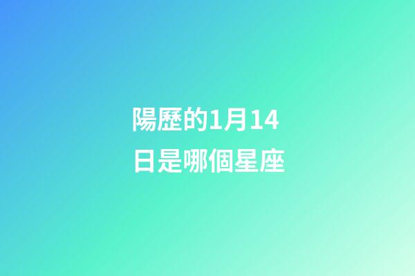 陽歷的1月14日是哪個星座-第1張-星座運勢-玄機派