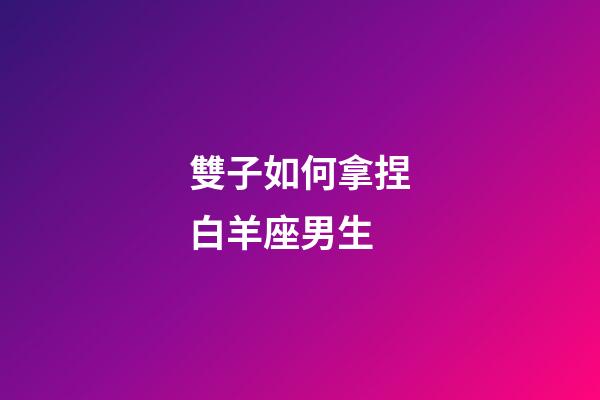 雙子如何拿捏白羊座男生-第1張-星座運勢-玄機派
