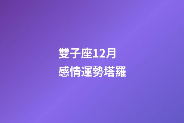 雙子座12月感情運勢塔羅-第1張-星座運勢-玄機派