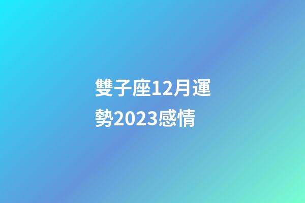 雙子座12月運勢2023感情-第1張-星座運勢-玄機派