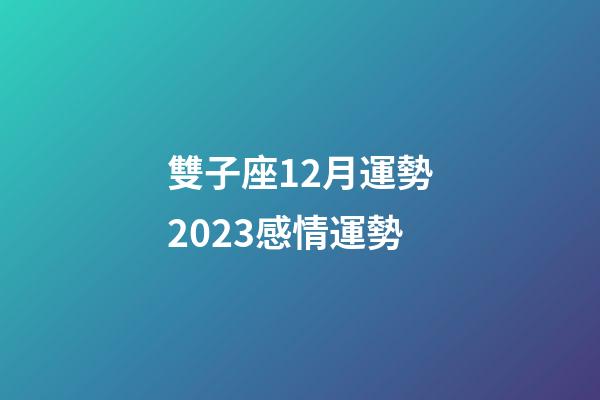 雙子座12月運勢2023感情運勢-第1張-星座運勢-玄機派