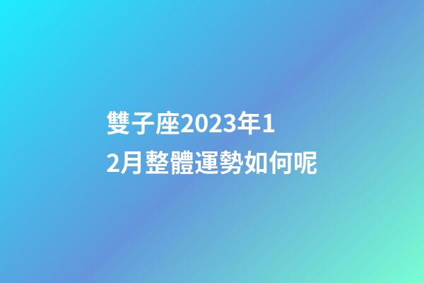 雙子座2023年12月整體運勢如何呢-第1張-星座運勢-玄機派