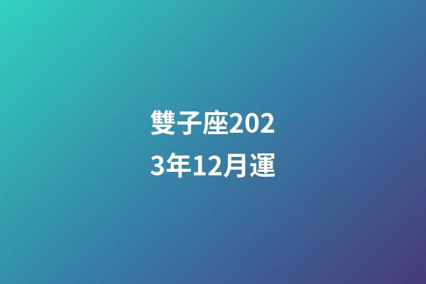 雙子座2023年12月運-第1張-星座運勢-玄機派
