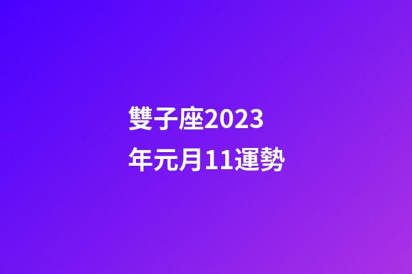 雙子座2023年元月11運勢