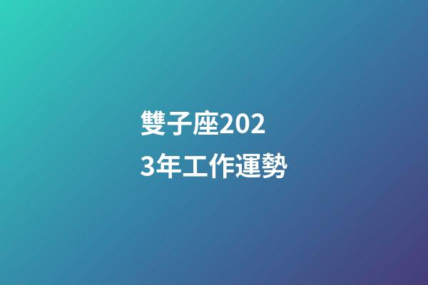 雙子座2023年工作運勢-第1張-星座運勢-玄機派
