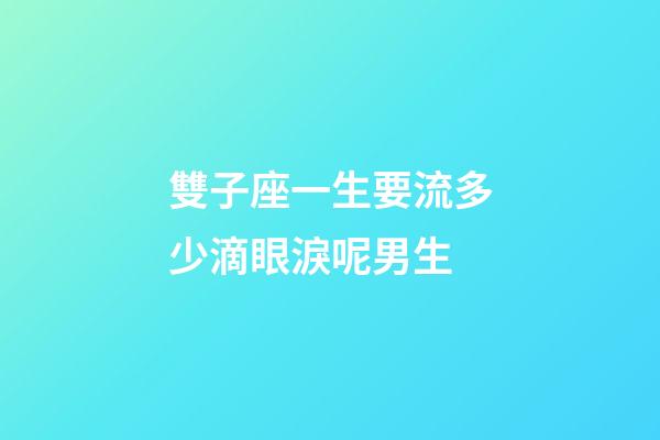 雙子座一生要流多少滴眼淚呢男生-第1張-星座運勢-玄機派