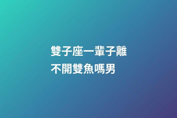雙子座一輩子離不開雙魚嗎男-第1張-星座運勢-玄機派